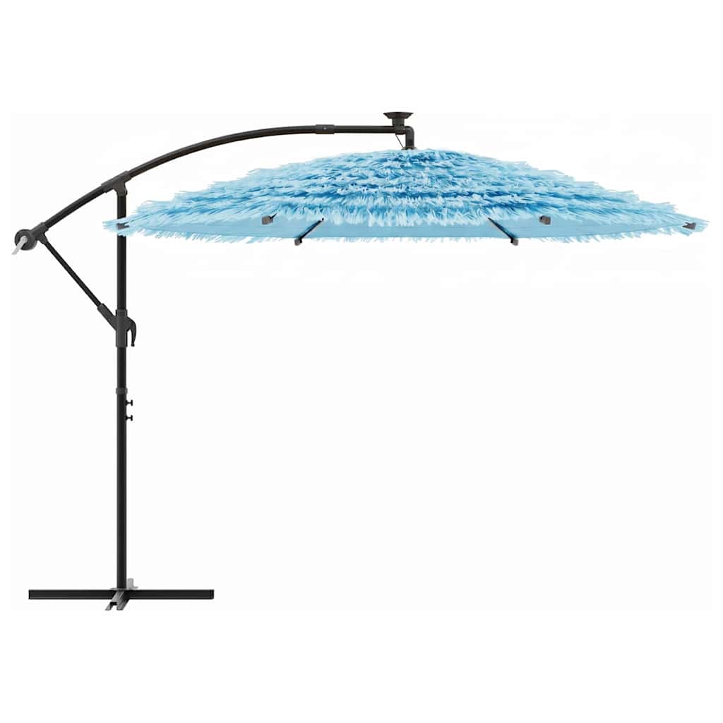 vidaXL Parasol ogrodowy na stalowym słupku, niebieski, 290x290x238 cm