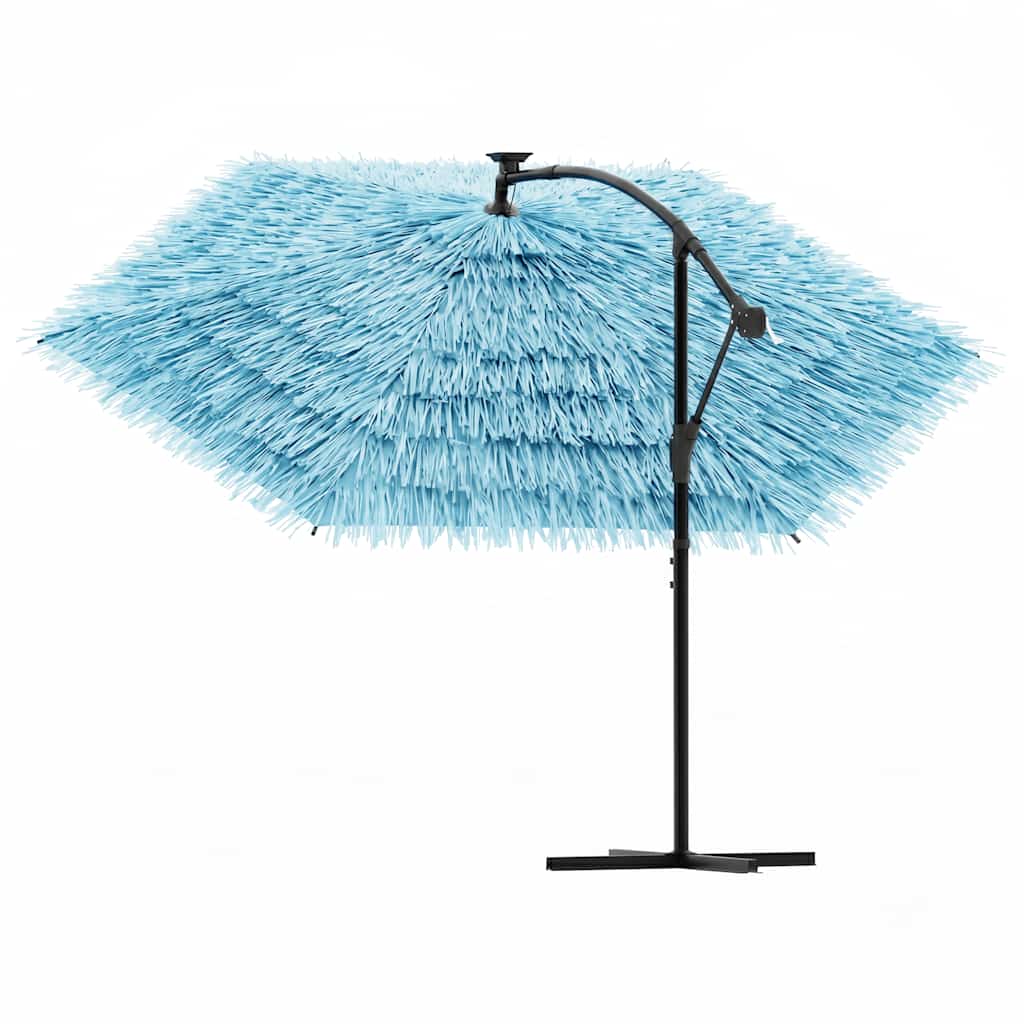 vidaXL Parasol ogrodowy na stalowym słupku, niebieski, 290x290x238 cm