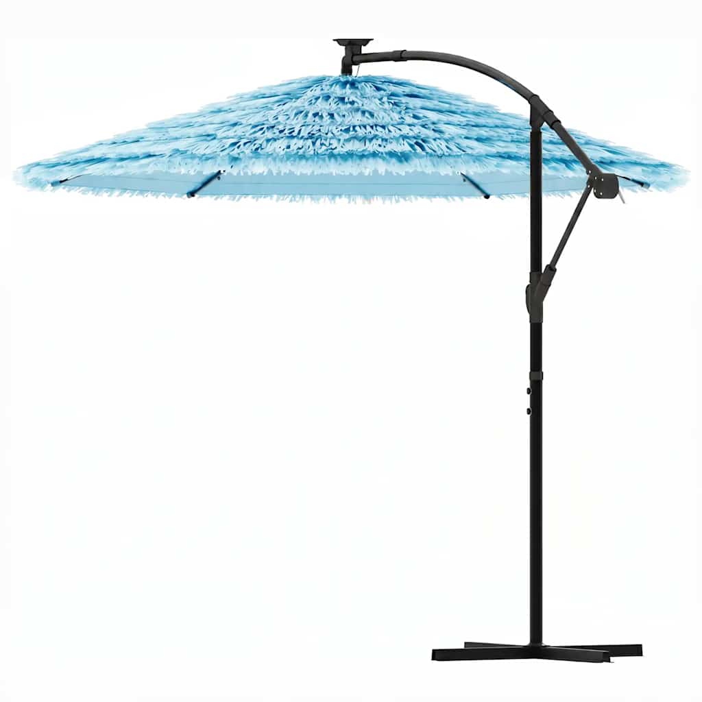 vidaXL Parasol ogrodowy na stalowym słupku, niebieski, 290x290x238 cm