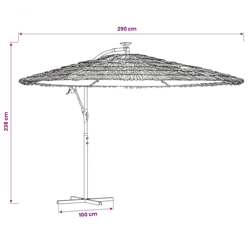 vidaXL Parasol ogrodowy na stalowym słupku, niebieski, 290x290x238 cm