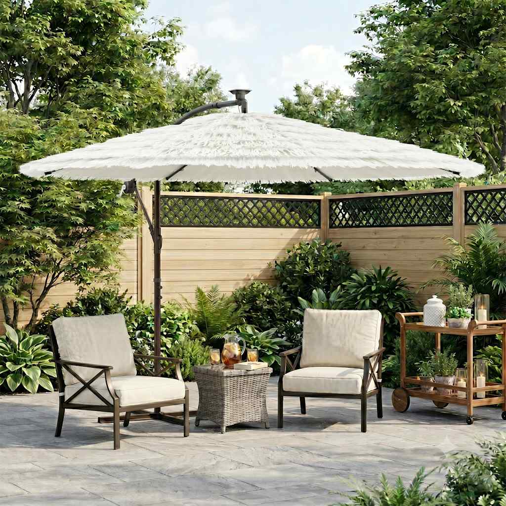vidaXL Parasol ogrodowy na stalowym słupku, biały, 290x290x238 cm