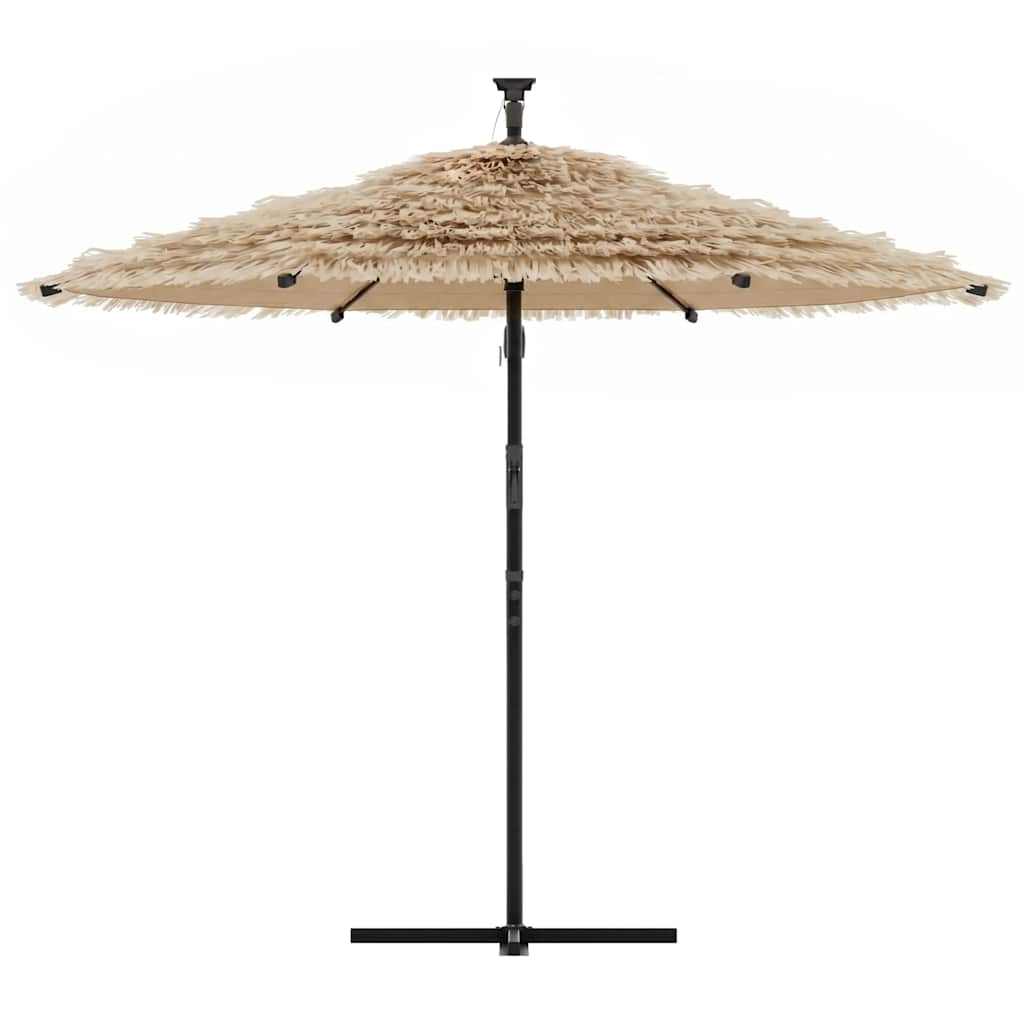 vidaXL Parasol ogrodowy z LED, stalowy słupek, brązowy, 246x246x230 cm