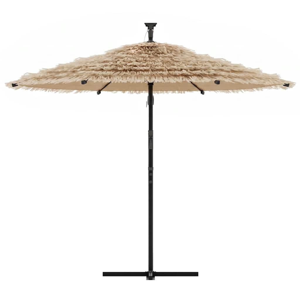 vidaXL Parasol ogrodowy z LED, stalowy słupek, brązowy, 269x269x235 cm