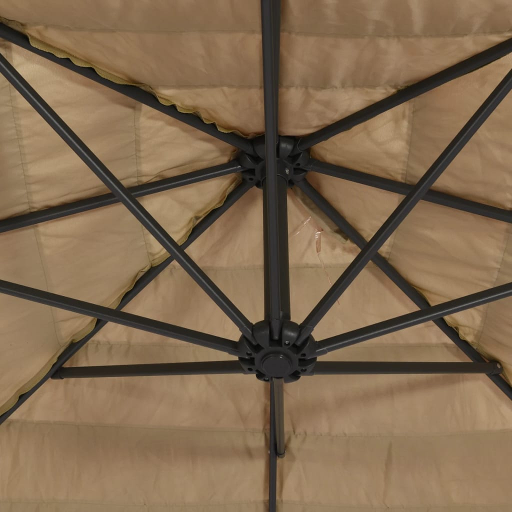 vidaXL Parasol ogrodowy na stalowym słupku, brązowy, 248x248x248 cm