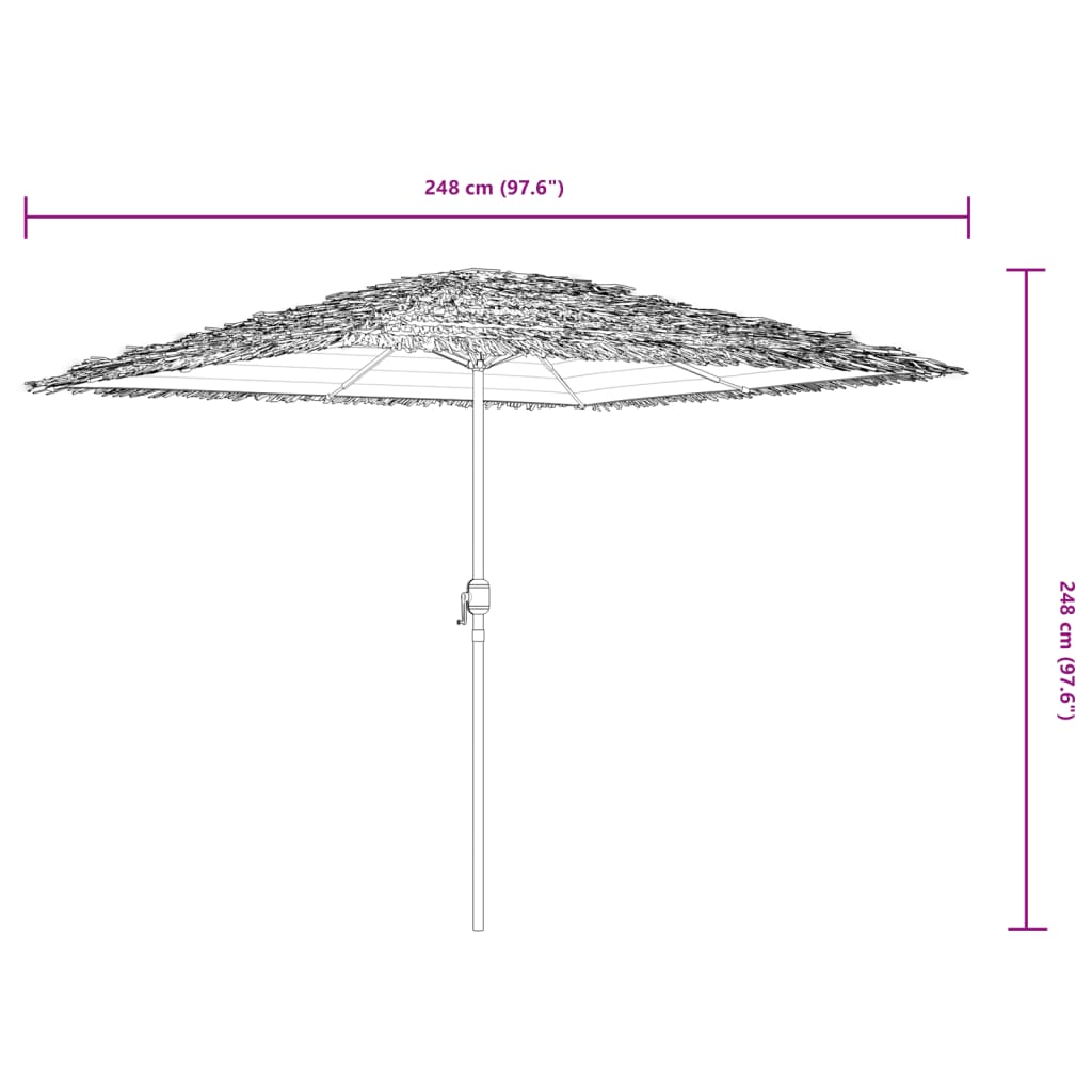 vidaXL Parasol ogrodowy na stalowym słupku, brązowy, 248x248x248 cm