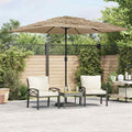 vidaXL Parasol ogrodowy na stalowym słupku, brązowy, 248x248x248 cm