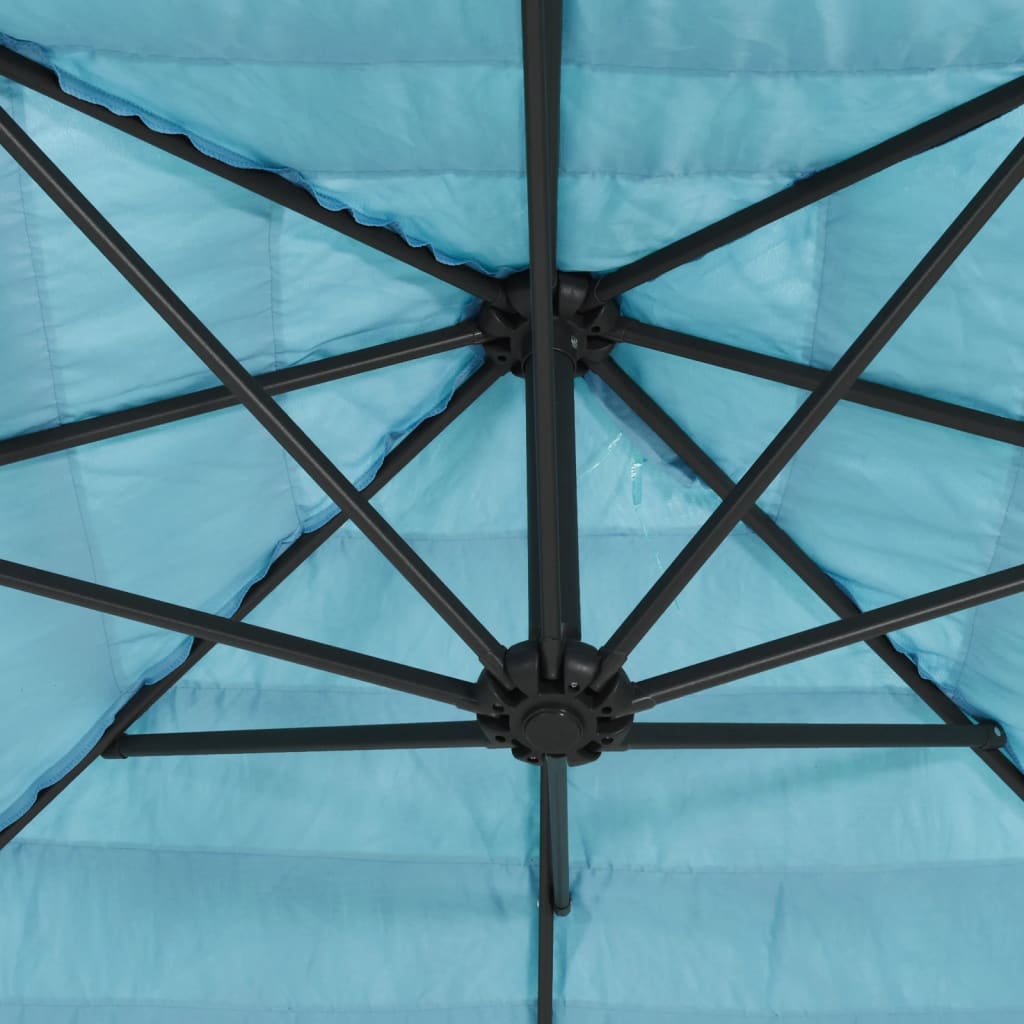 vidaXL Parasol ogrodowy na stalowym słupku, niebieski, 248x248x248 cm