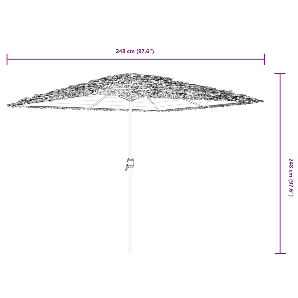 vidaXL Parasol ogrodowy na stalowym słupku, niebieski, 248x248x248 cm