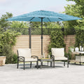 vidaXL Parasol ogrodowy na stalowym słupku, niebieski, 248x248x248 cm