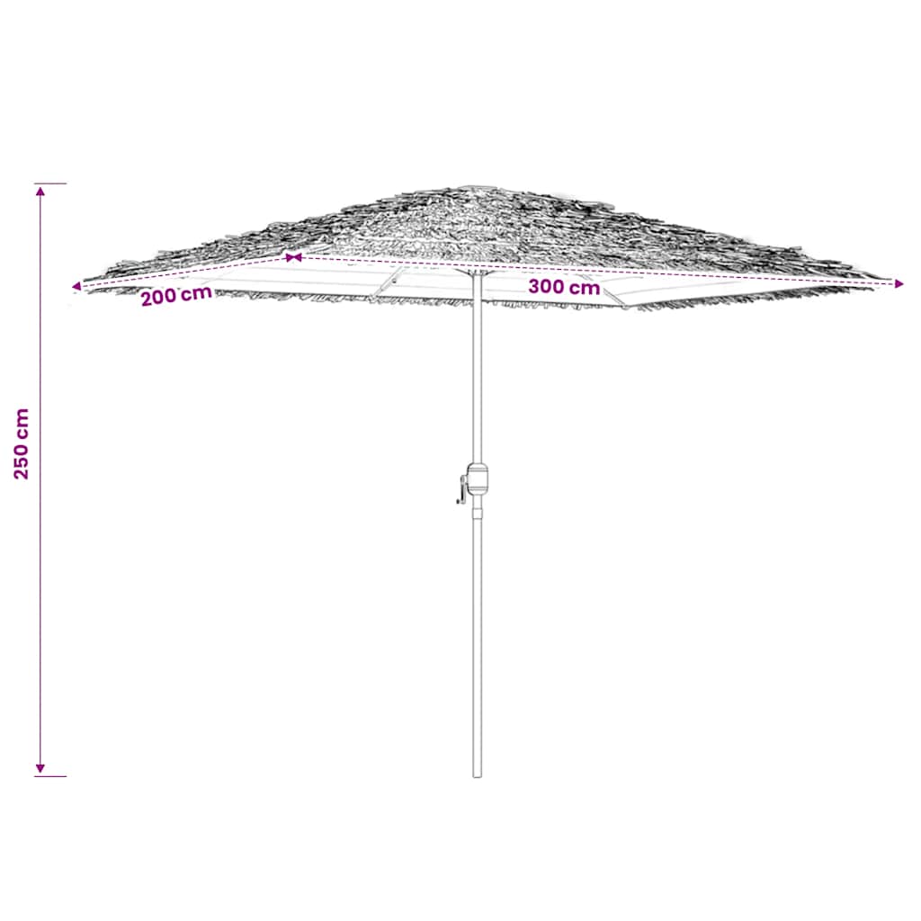 vidaXL Parasol ogrodowy na stalowym słupku, brązowy, 300x200x250 cm