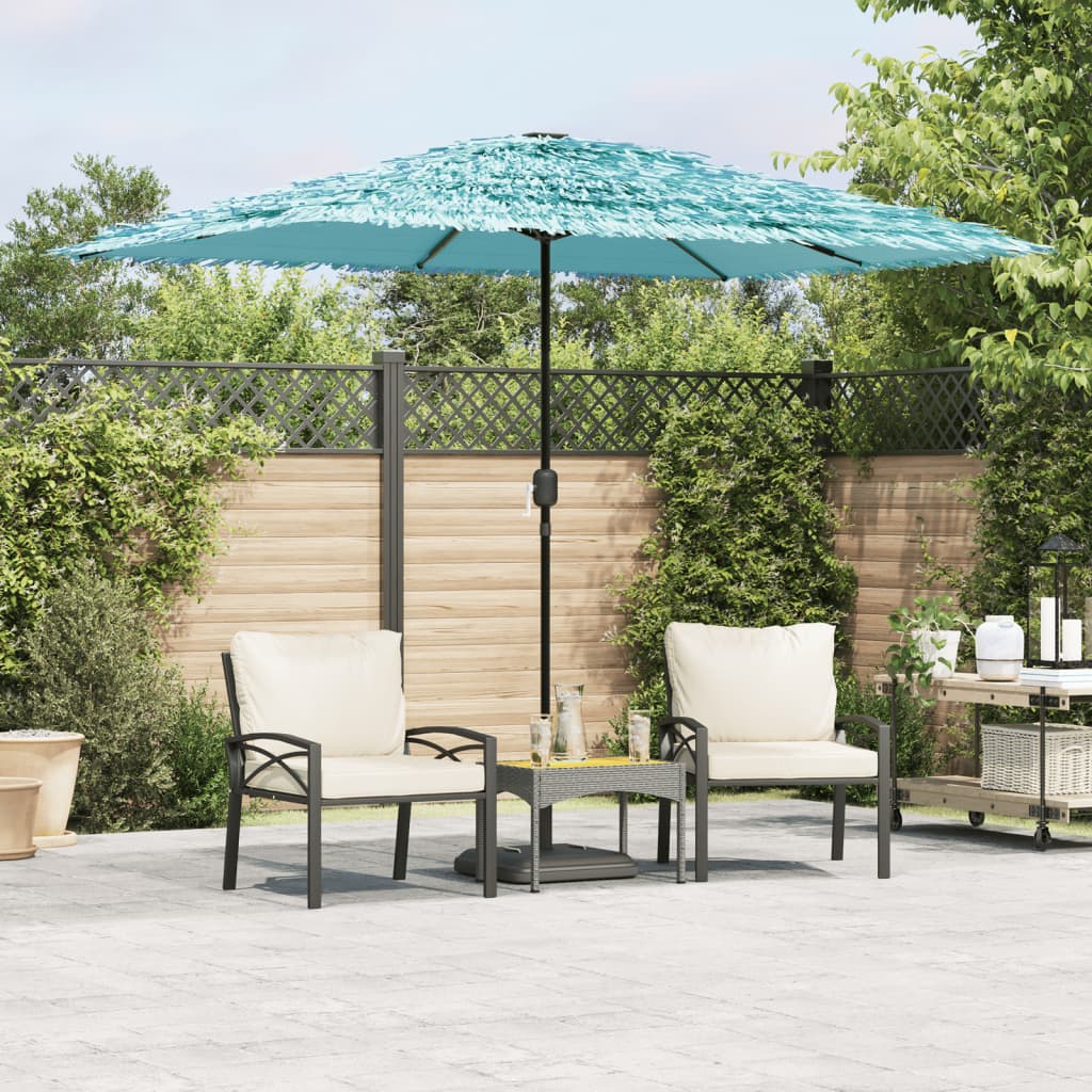 vidaXL Parasol ogrodowy na stalowym słupku, niebieski, 300x200x250 cm