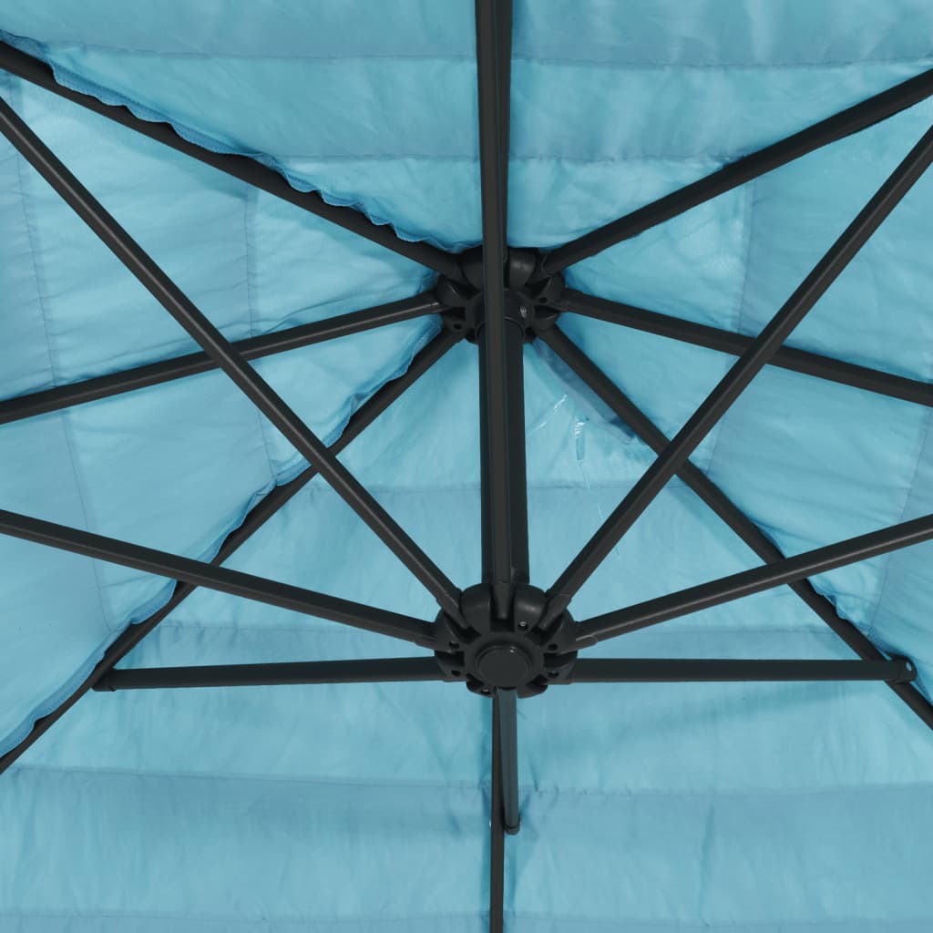 vidaXL Parasol ogrodowy na stalowym słupku, niebieski, 223x223x213 cm