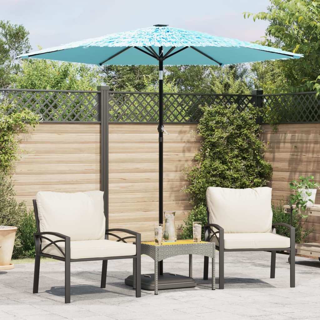 vidaXL Parasol ogrodowy na stalowym słupku, niebieski, 223x223x213 cm