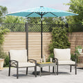 vidaXL Parasol ogrodowy na stalowym słupku, niebieski, 223x223x213 cm