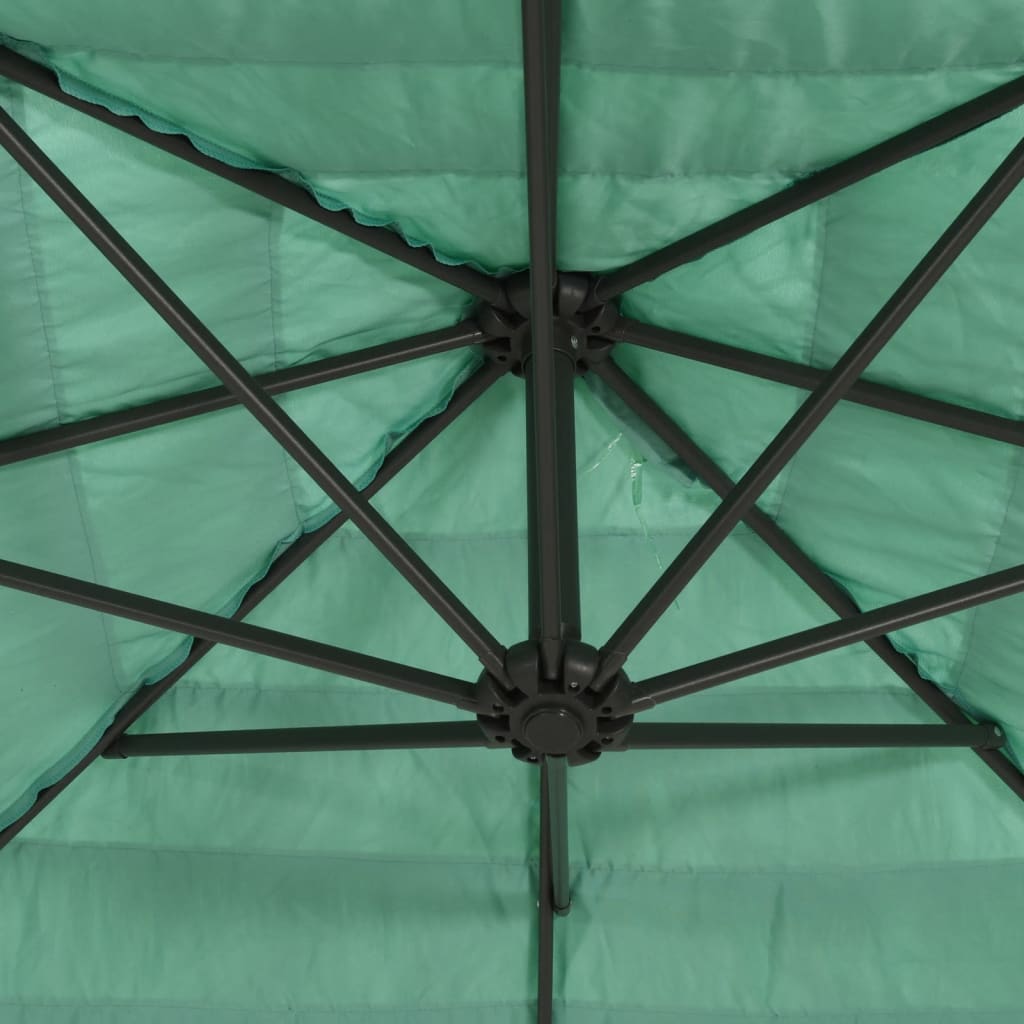 vidaXL Parasol ogrodowy na stalowym słupku, zielony, 223x223x213 cm