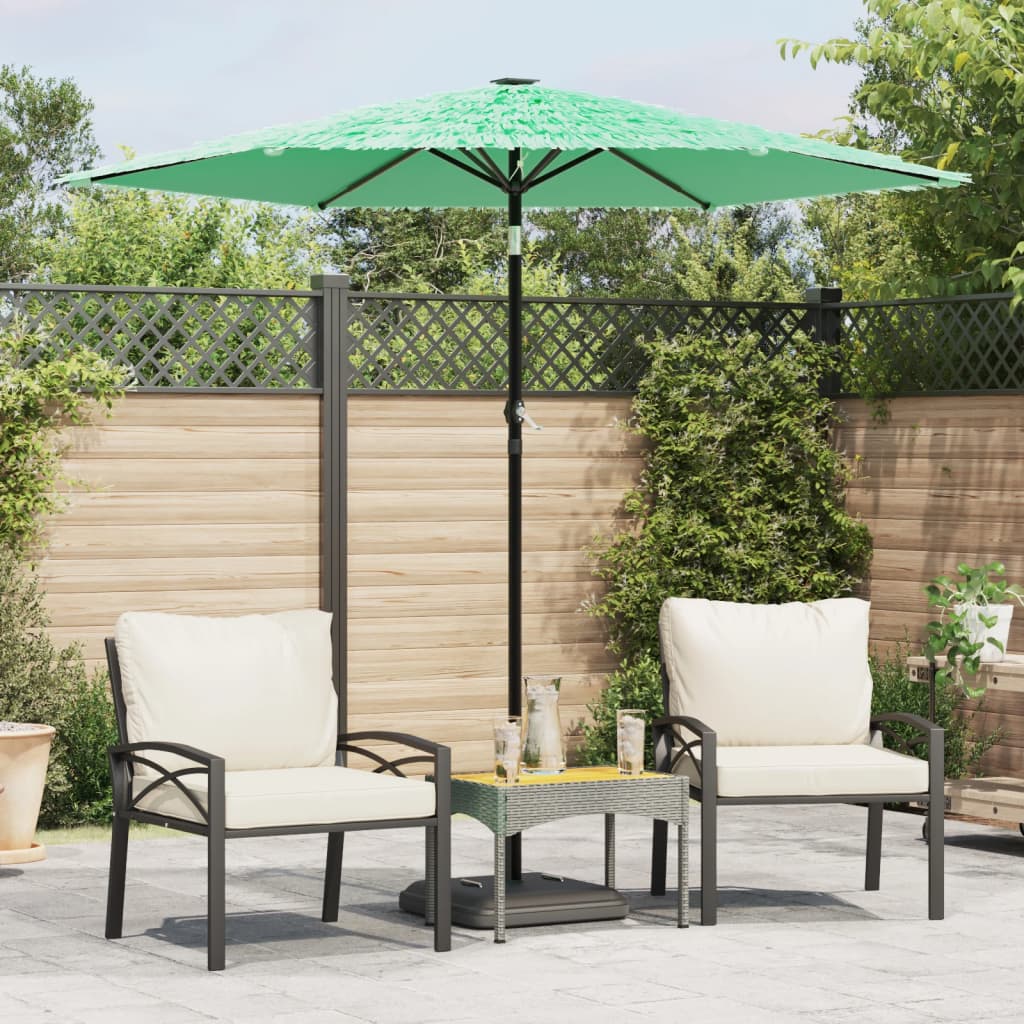 vidaXL Parasol ogrodowy na stalowym słupku, zielony, 223x223x213 cm
