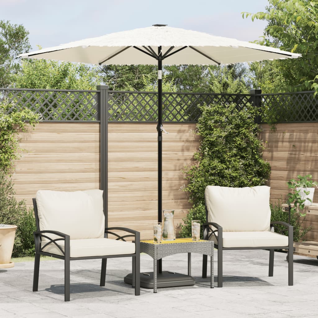 vidaXL Parasol ogrodowy na stalowym słupku, biały, 223x223x213 cm