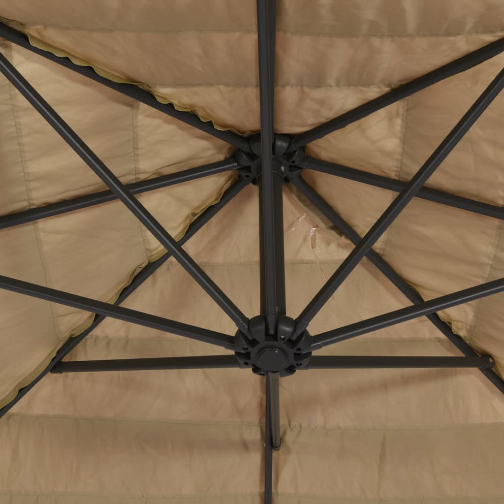 vidaXL Parasol ogrodowy na stalowym słupku, brązowy, 268x268x226 cm