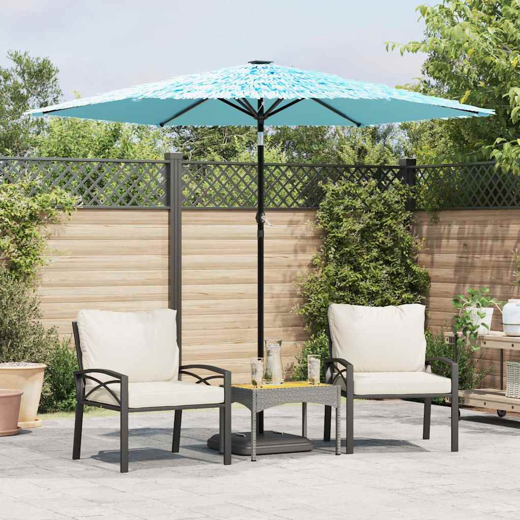 vidaXL Parasol ogrodowy na stalowym słupku, niebieski, 268x268x226 cm