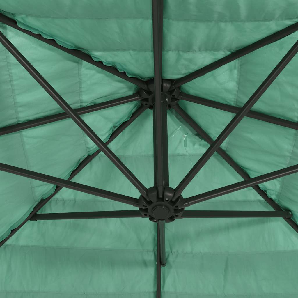vidaXL Parasol ogrodowy na stalowym słupku, zielony, 268x268x226 cm