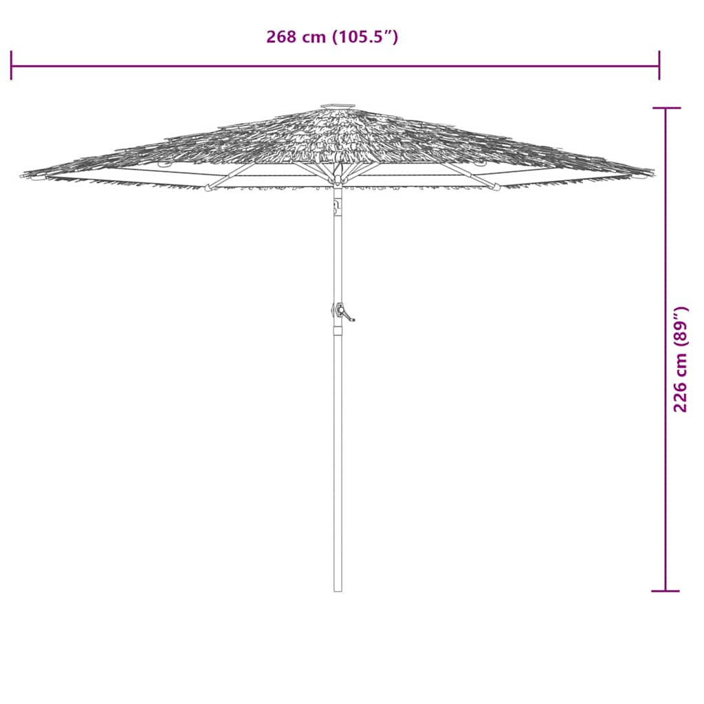 vidaXL Parasol ogrodowy na stalowym słupku, zielony, 268x268x226 cm