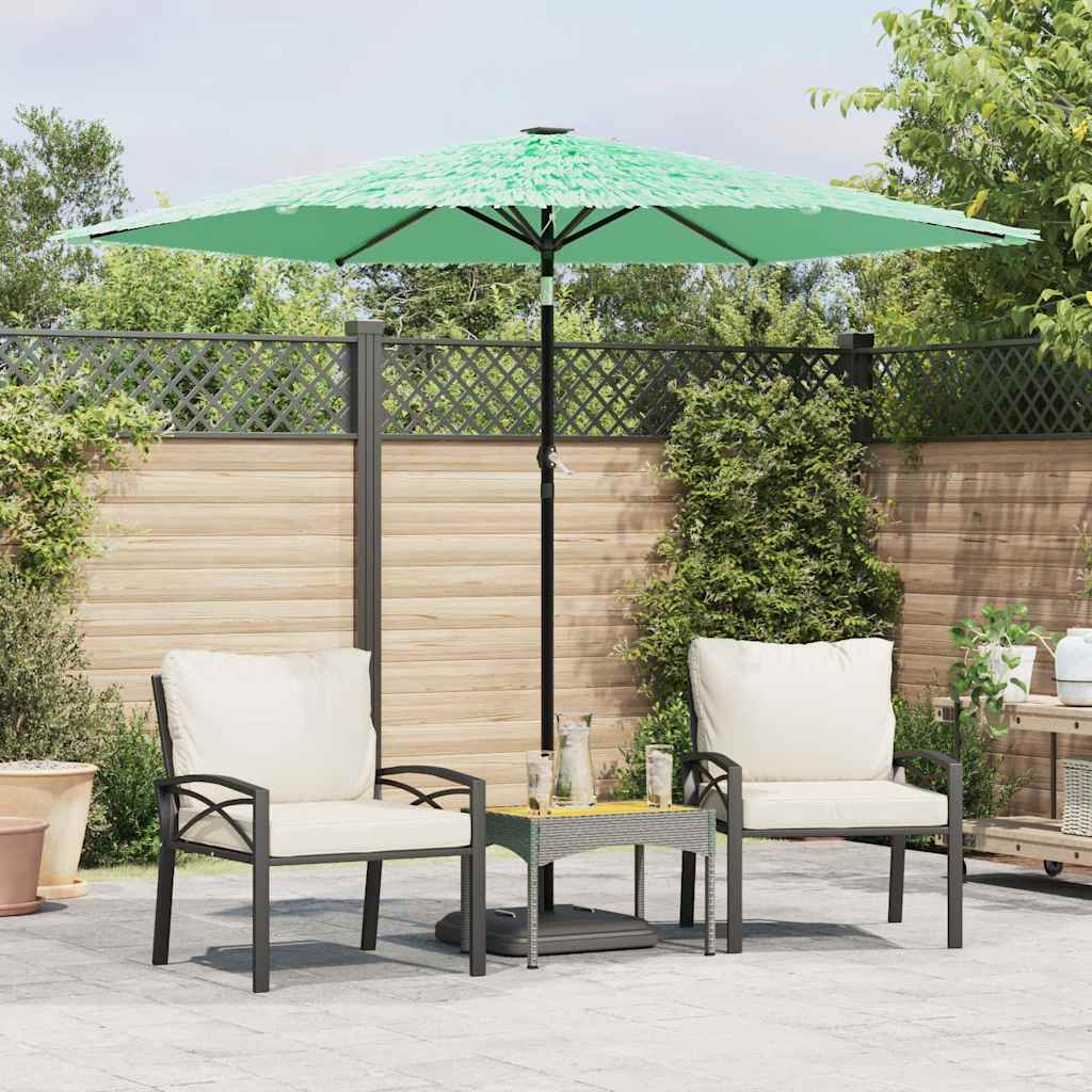 vidaXL Parasol ogrodowy na stalowym słupku, zielony, 268x268x226 cm
