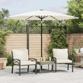 vidaXL Parasol ogrodowy na stalowym słupku, biały, 268x268x226 cm