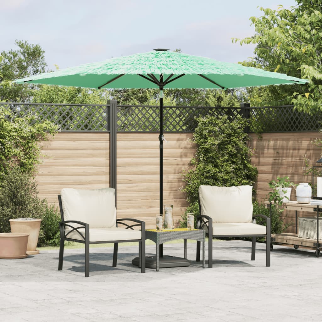 vidaXL Parasol ogrodowy na stalowym słupku, zielony, 288x288x225 cm