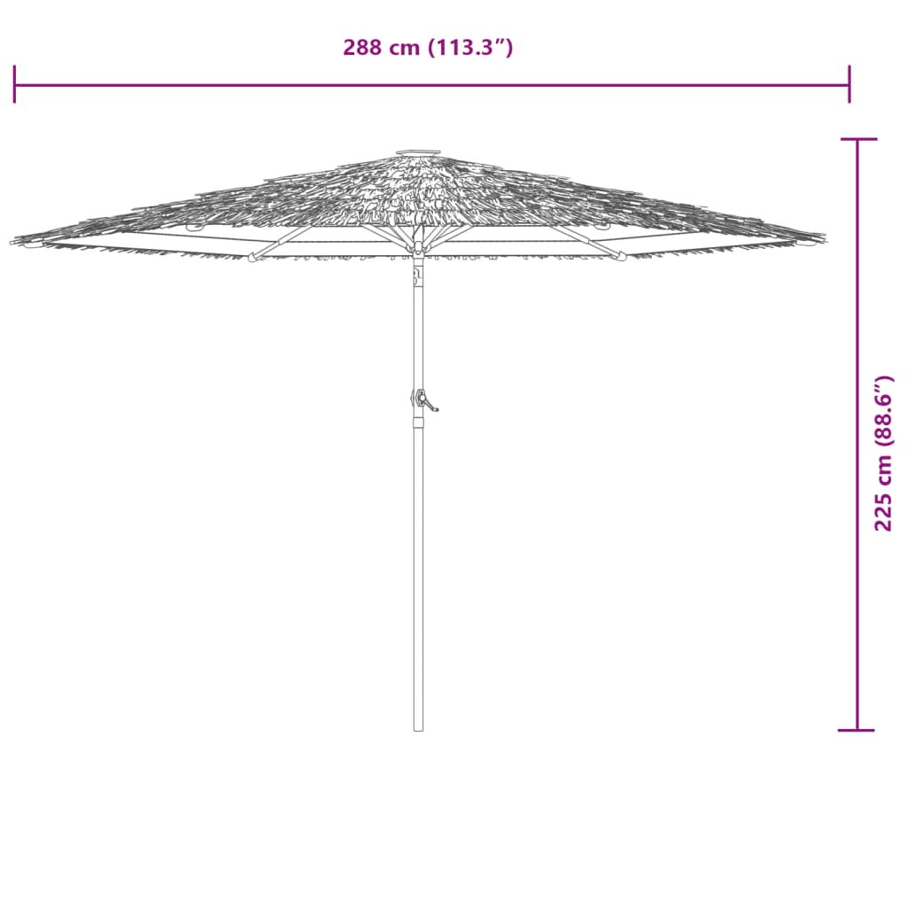 vidaXL Parasol ogrodowy na stalowym słupku, biały, 288x288x225 cm