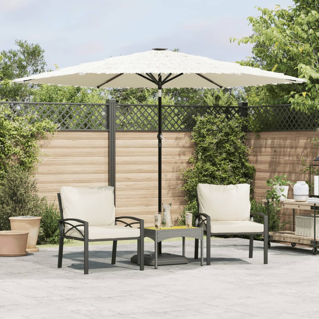 vidaXL Parasol ogrodowy na stalowym słupku, biały, 288x288x225 cm