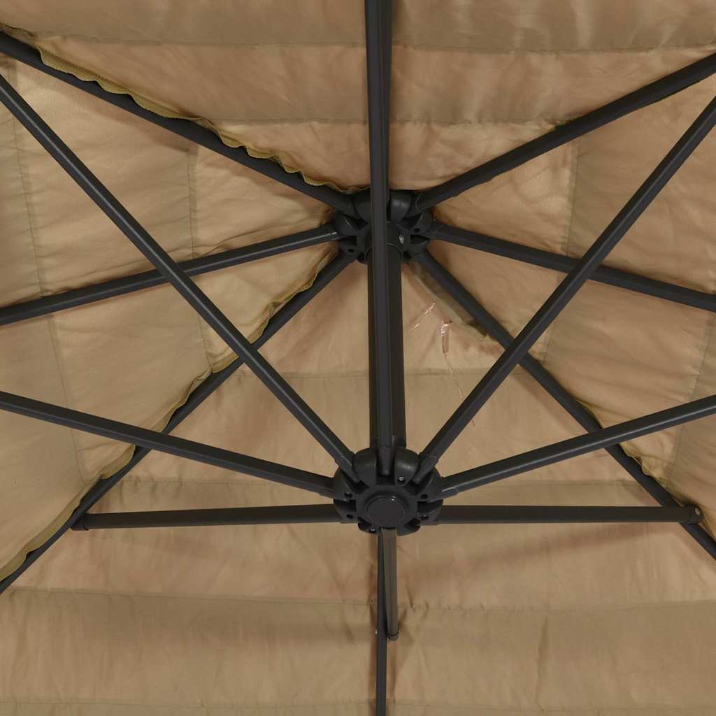 vidaXL Parasol ogrodowy na stalowym słupku, brązowy, 324x324x247 cm