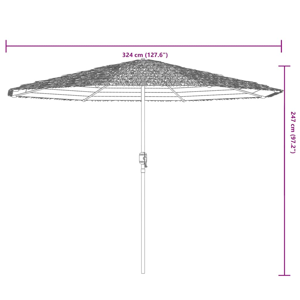 vidaXL Parasol ogrodowy na stalowym słupku, brązowy, 324x324x247 cm