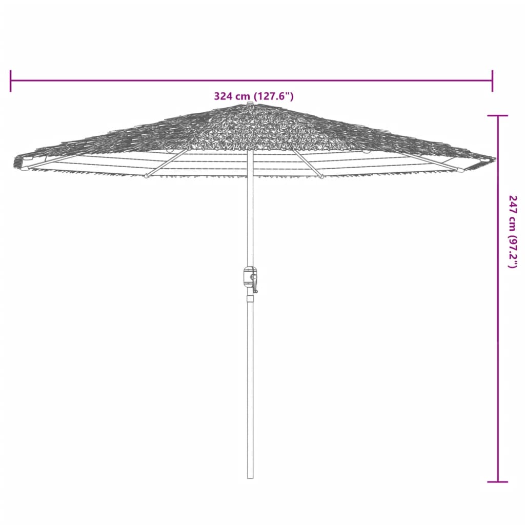 vidaXL Parasol ogrodowy na stalowym słupku, niebieski, 324x324x247 cm