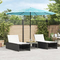 vidaXL Parasol ogrodowy na stalowym słupku, niebieski, 324x324x247 cm