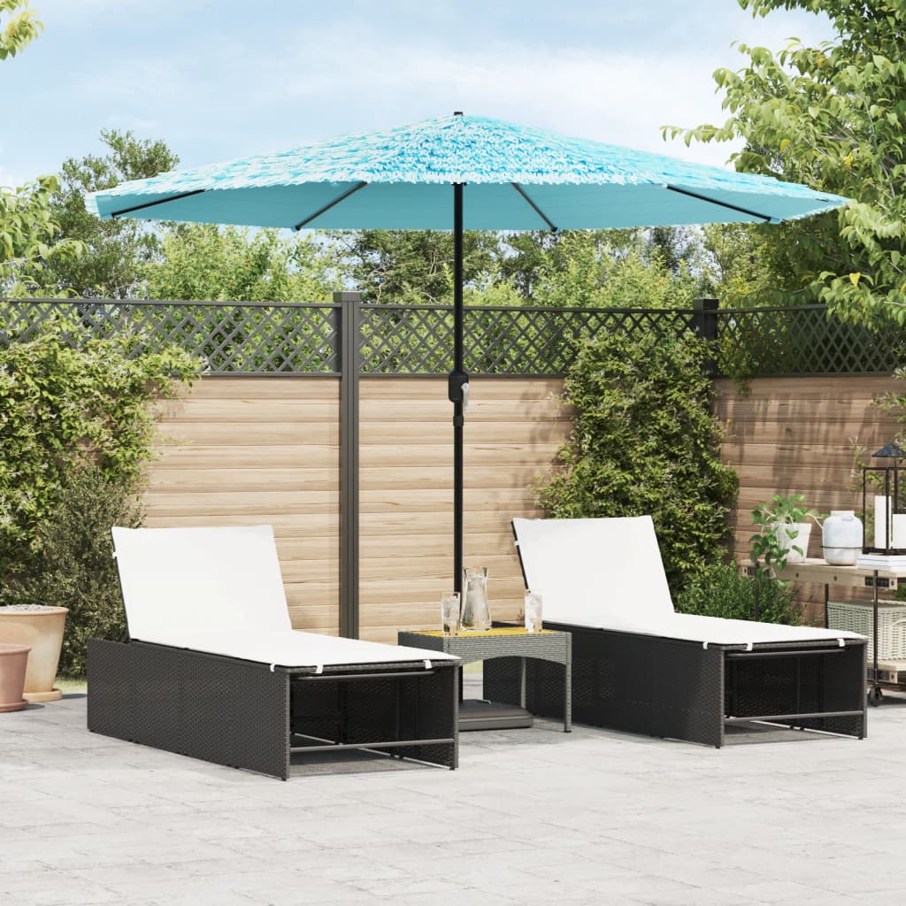 vidaXL Parasol ogrodowy na stalowym słupku, niebieski, 324x324x247 cm