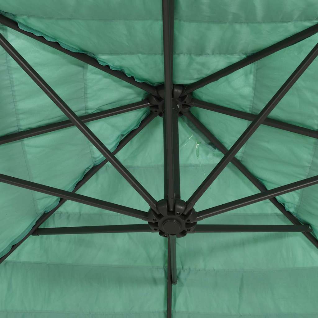 vidaXL Parasol ogrodowy na stalowym słupku, zielony, 324x324x247 cm