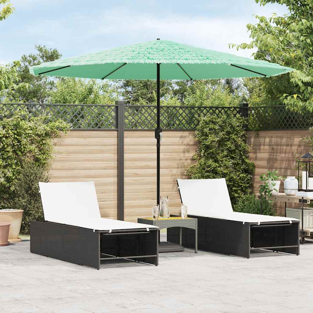 vidaXL Parasol ogrodowy na stalowym słupku, zielony, 324x324x247 cm