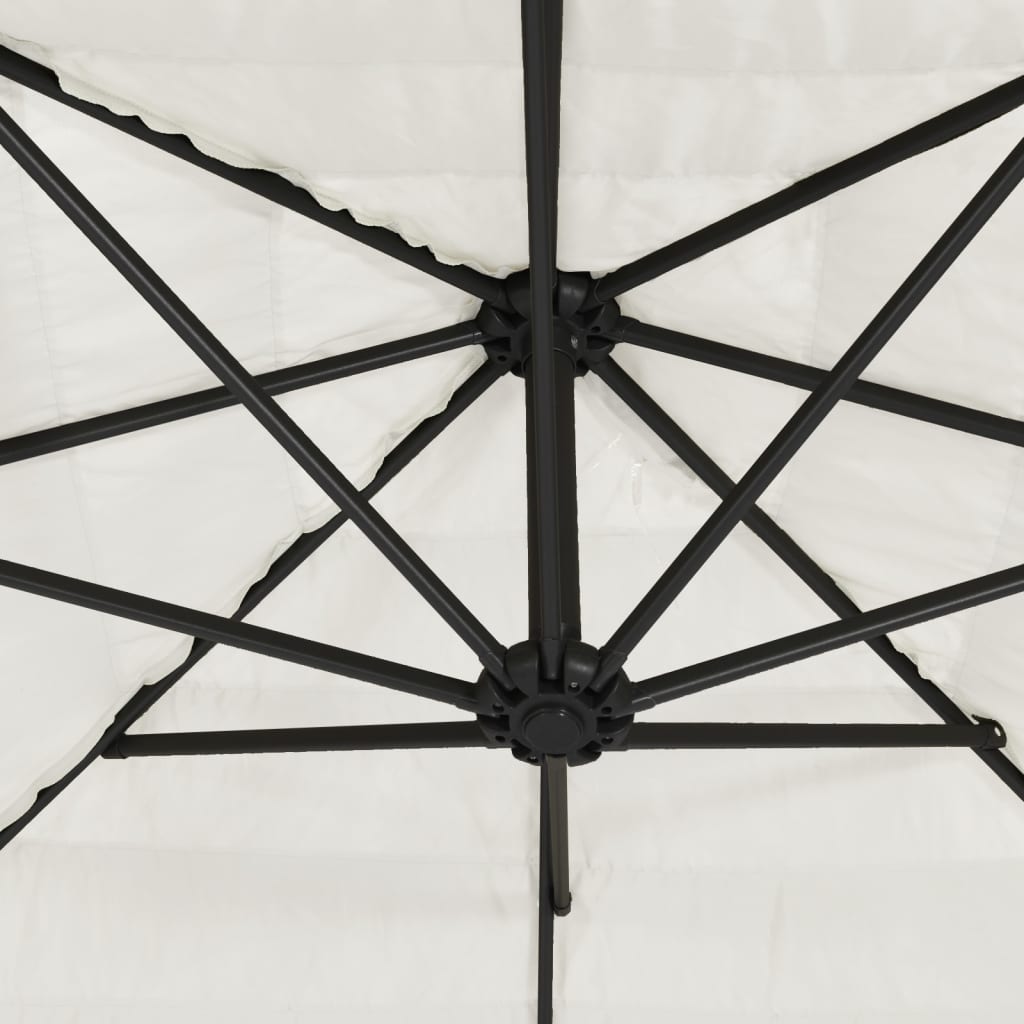 vidaXL Parasol ogrodowy na stalowym słupku, biały, 324x324x247 cm