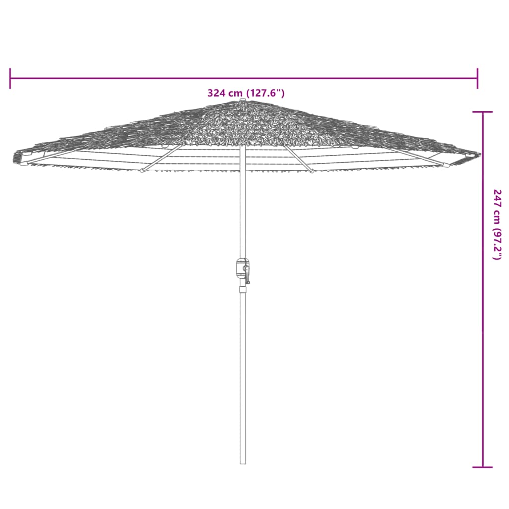 vidaXL Parasol ogrodowy na stalowym słupku, biały, 324x324x247 cm