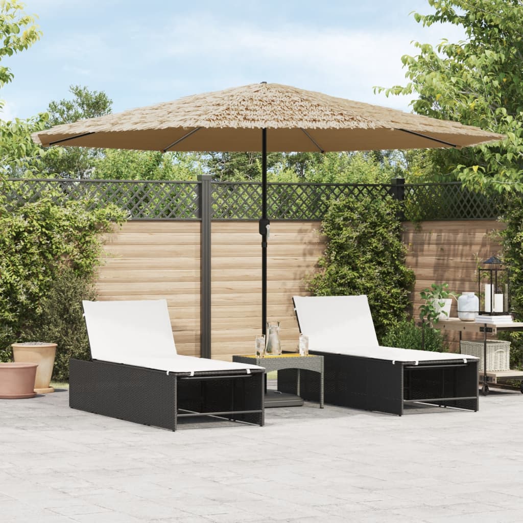 vidaXL Parasol ogrodowy na stalowym słupku, brązowy, 388x388x248 cm