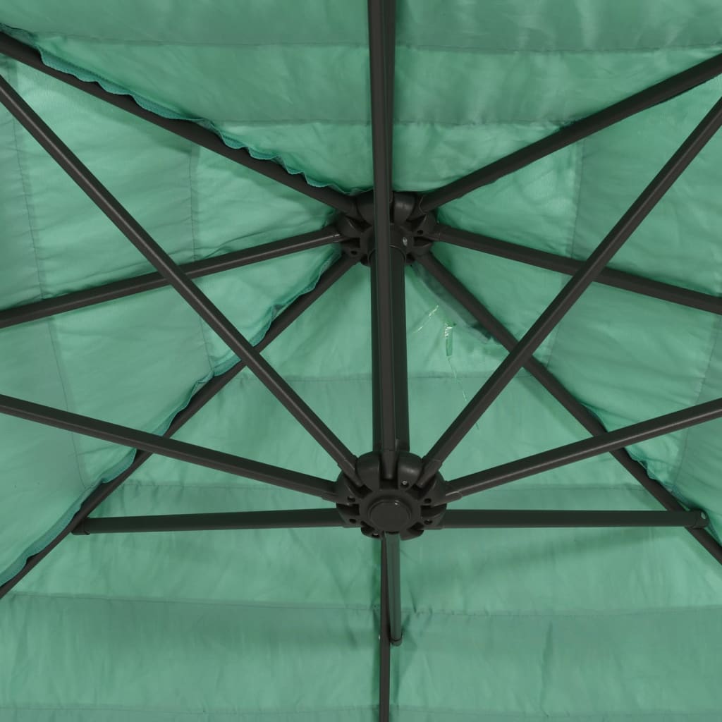 vidaXL Parasol ogrodowy na stalowym słupku, zielony, 388x388x248 cm