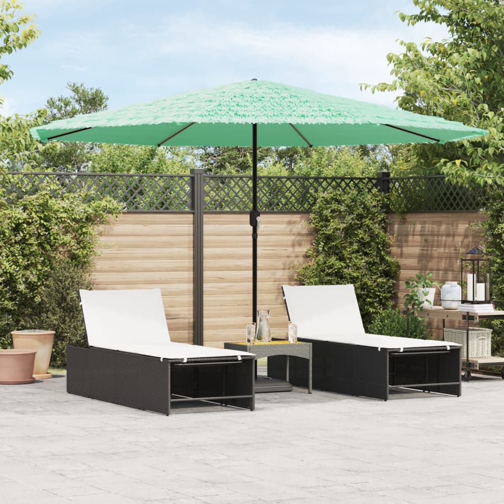 vidaXL Parasol ogrodowy na stalowym słupku, zielony, 388x388x248 cm