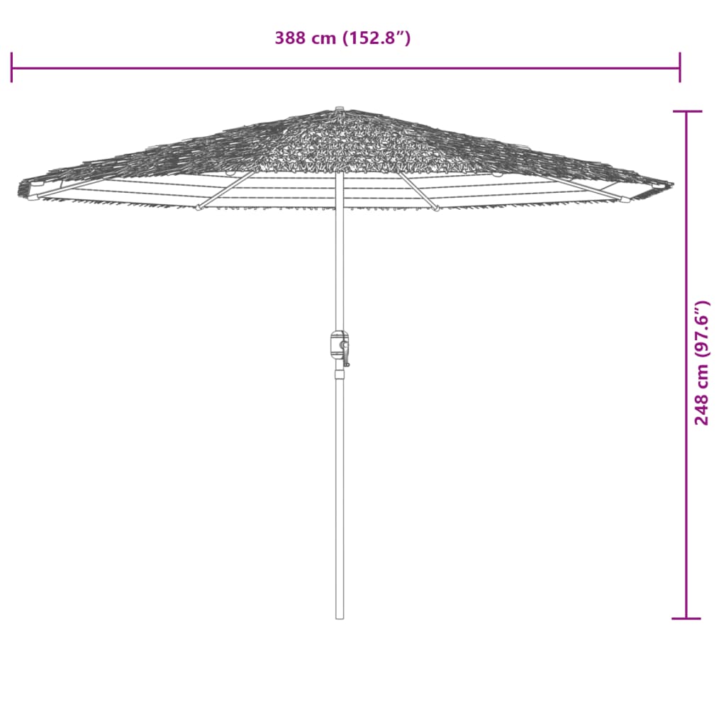 vidaXL Parasol ogrodowy na stalowym słupku, biały, 388x388x248 cm