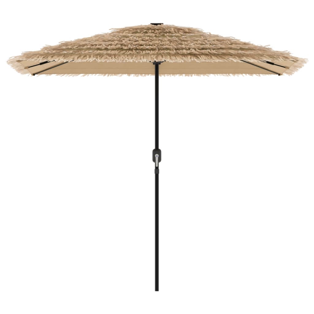 vidaXL Parasol ogrodowy z LED, stalowy słupek, brązowy, 248x248x248 cm