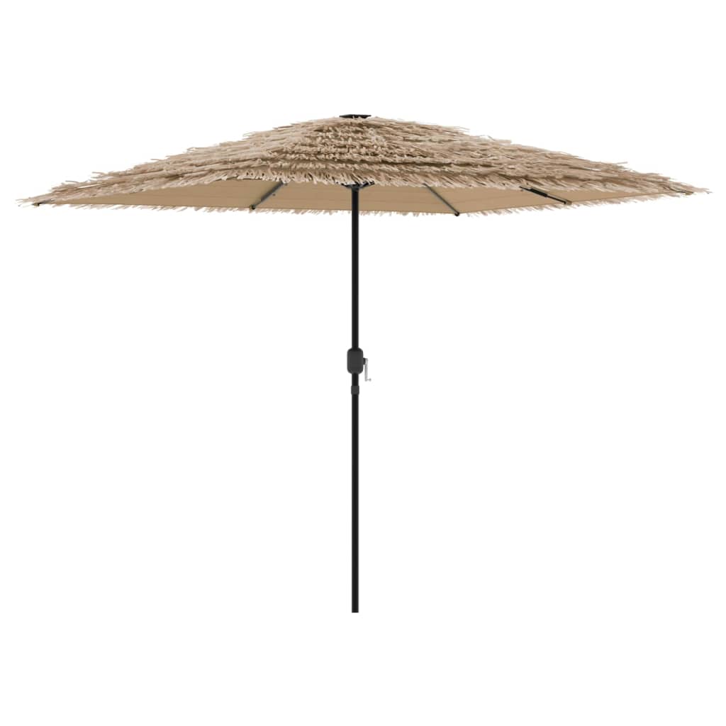 vidaXL Parasol ogrodowy z LED, stalowy słupek, brązowy, 248x248x248 cm
