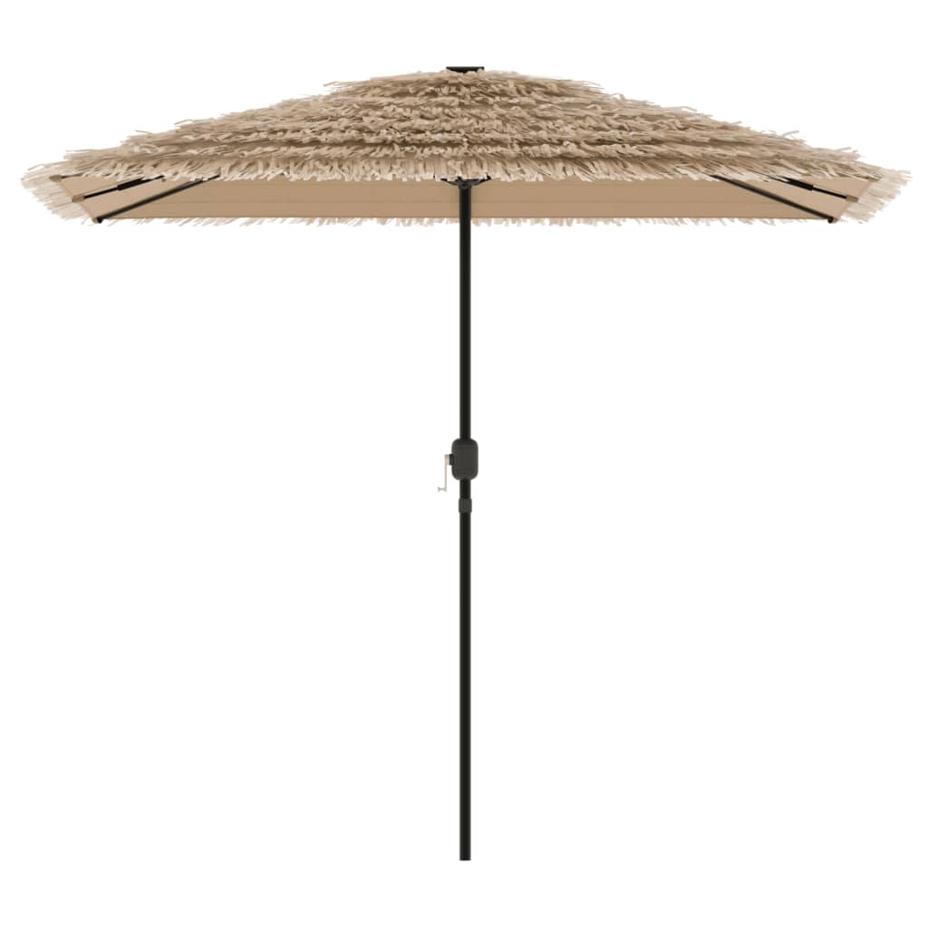 vidaXL Parasol ogrodowy z LED, stalowy słupek, brązowy, 248x248x248 cm