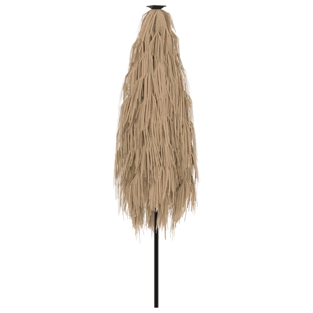 vidaXL Parasol ogrodowy z LED, stalowy słupek, brązowy, 248x248x248 cm