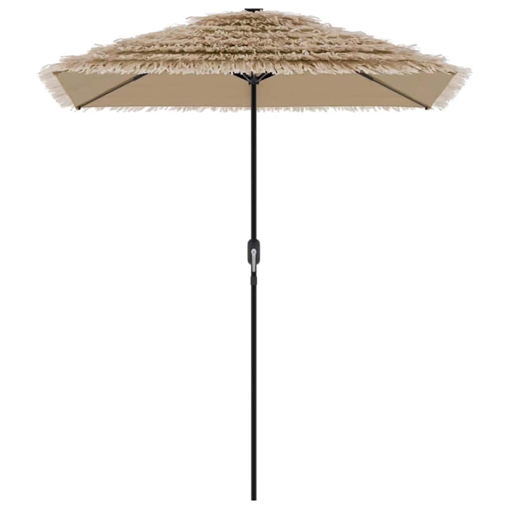 vidaXL Parasol ogrodowy z LED, stalowy słupek, brązowy, 300x200x250 cm