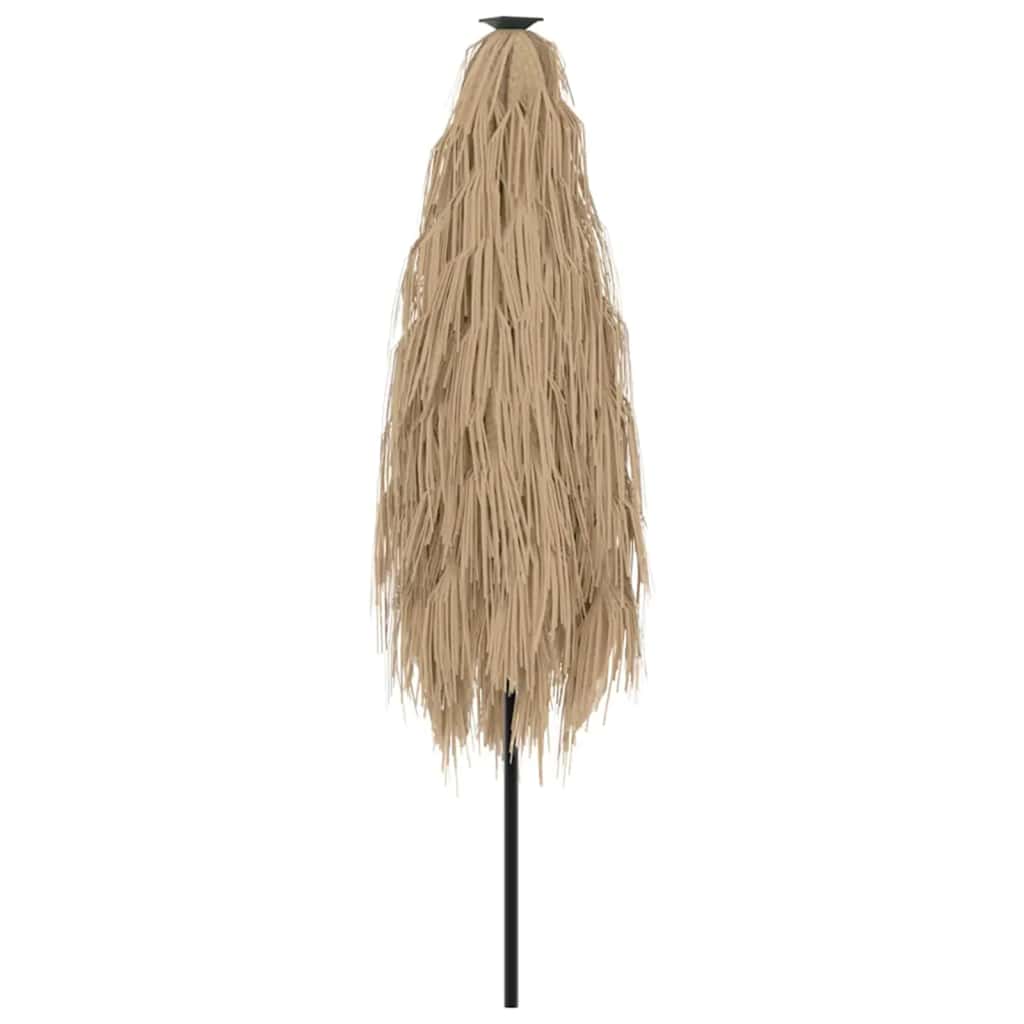 vidaXL Parasol ogrodowy z LED, stalowy słupek, brązowy, 300x200x250 cm