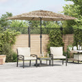 vidaXL Parasol ogrodowy z LED, stalowy słupek, brązowy, 300x200x250 cm